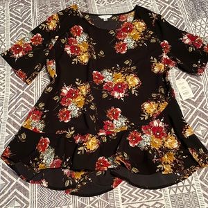 Ruffled peplum styled blouse